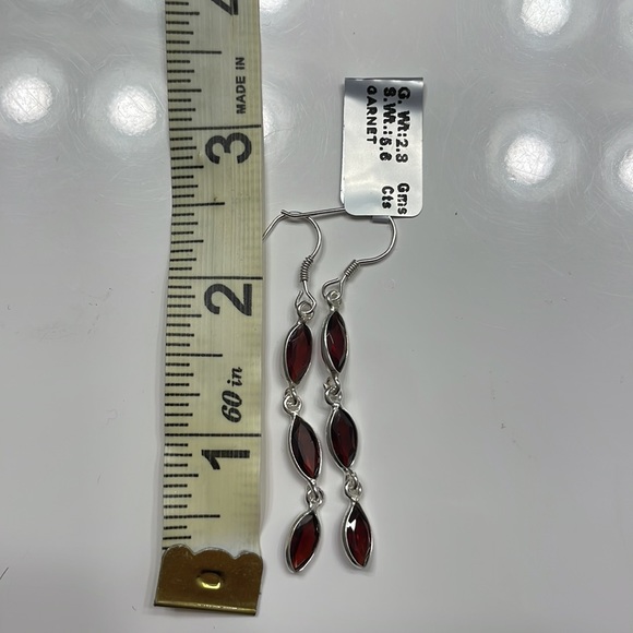 Dangle Garnet Earrings - Picture 5 of 6